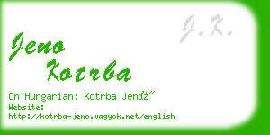 jeno kotrba business card